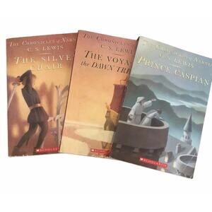 CHRONICLES of NARNIA book LOT CS Lewis Childrens literature set